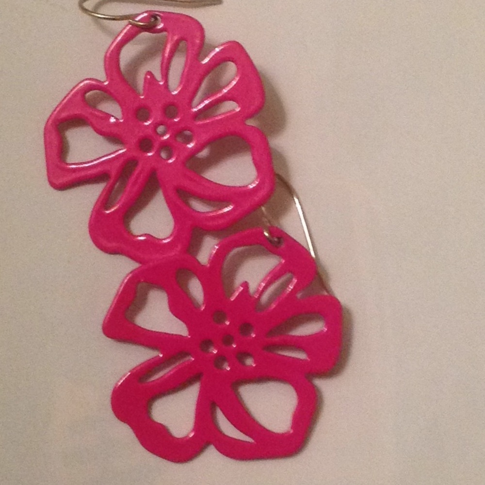 Vintage enamel ,metal flower earrings - Picture 3 of 3